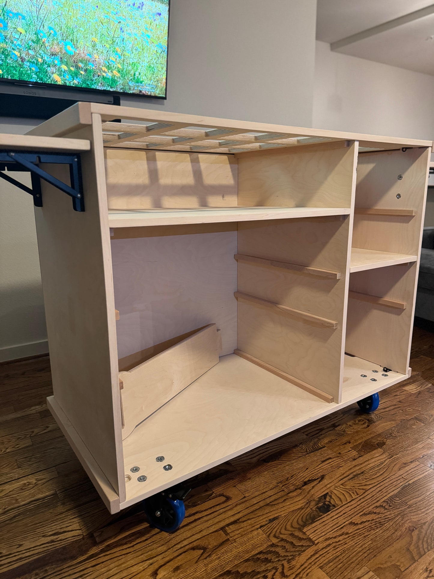 Custom Mobile Snack Cart Great For Pancake or Charcuterie Businesses/ Three Top Options/ Sanded Finish