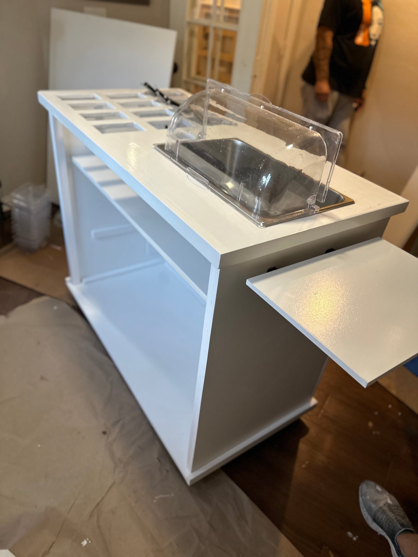 Large Catering Cart With Side Shelves