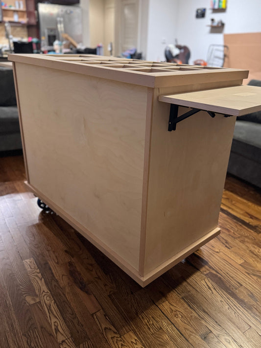 Custom Mobile Snack Cart Great For Pancake or Charcuterie Businesses/ Three Top Options/ Sanded Finish