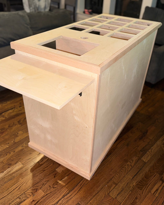 Custom Mobile Snack Cart Great For Pancake or Charcuterie Businesses/ Three Top Options/ Sanded Finish